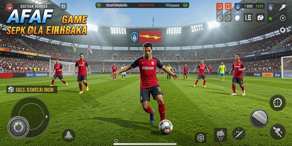 Screenshot AFAF menunjukkan aksi menegangkan dalam permainan sepak bola.