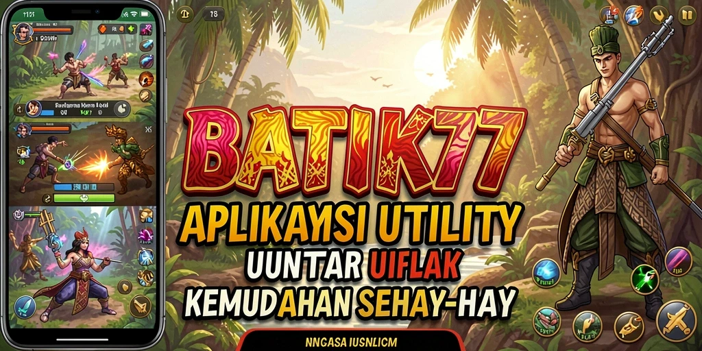 Screenshot utama BATIK77 menampilkan antarmuka aplikasi Utility yang praktis.