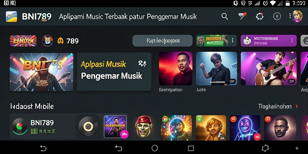 Tampilan gameplay BNI789 menampilkan cuplikan mendengarkan musik yang menyenangkan.