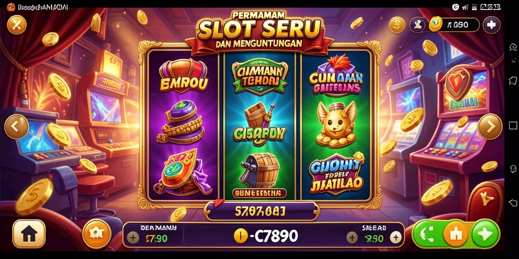 Screenshot gameplay C7890 menampilkan momen seru saat memutar slot.