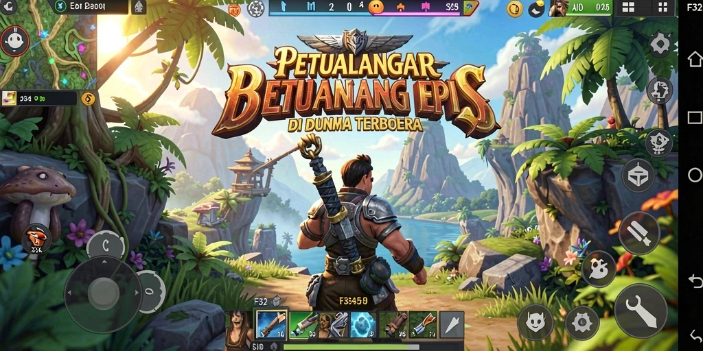 Tampilan menakjubkan gameplay F32 di dunia terbuka yang luas.