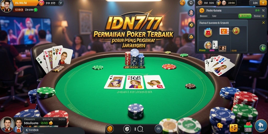 Tampilan permainan Poker IDN777 yang seru dan kompetitif.