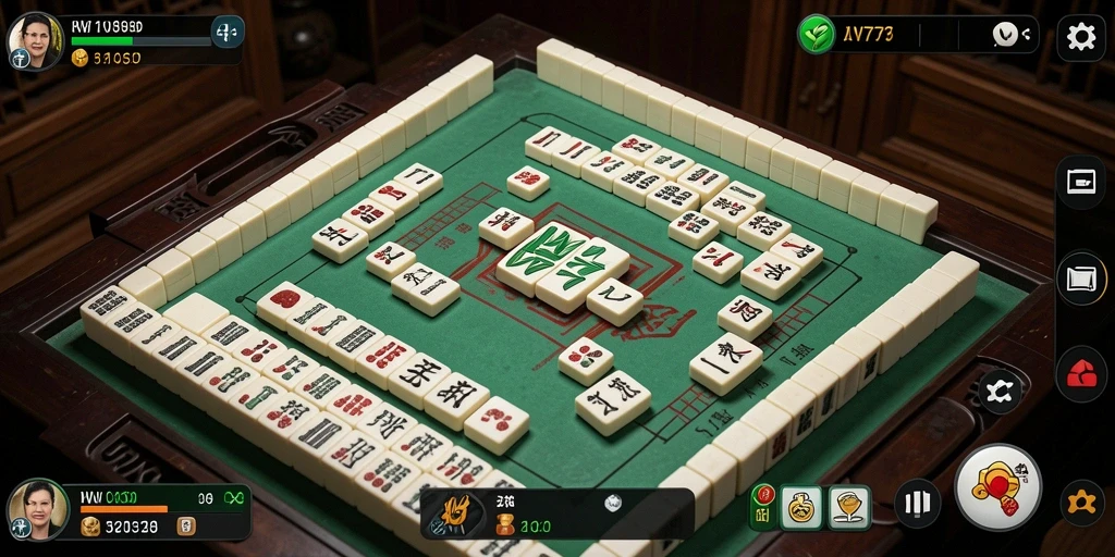 Tampilan gameplay Mahjong yang menarik dan interaktif.