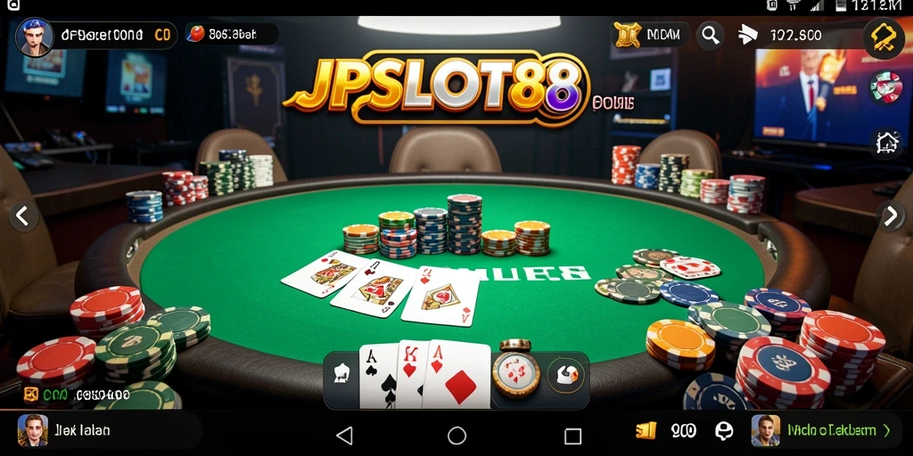 Screenshot gameplay menarik dari aplikasi Poker JPSLOT88 yang seru.