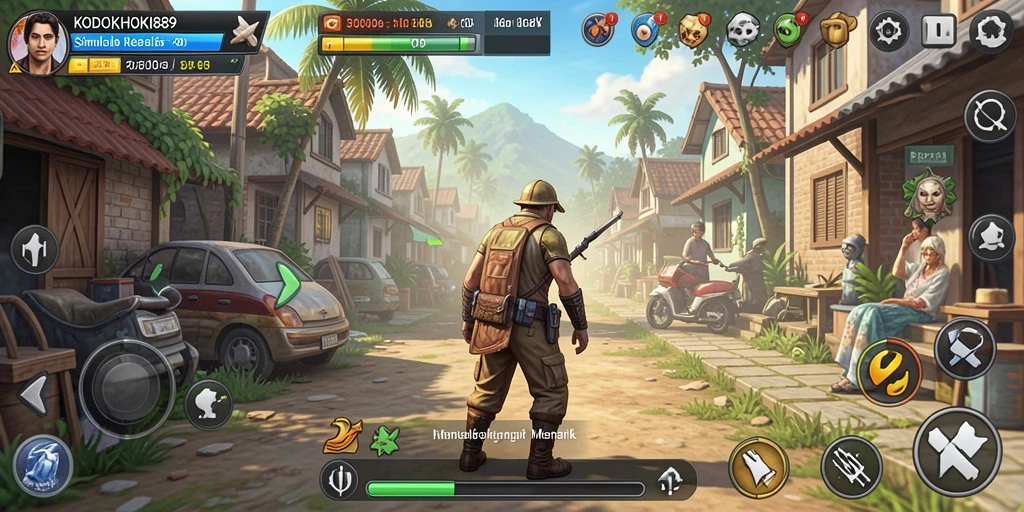 Screenshot gameplay KODOKHOKI889 menampilkan interaksi karakter yang dinamis.
