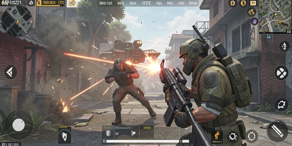Gameplay mendebarkan dalam aksi tembak-menembak FPS.