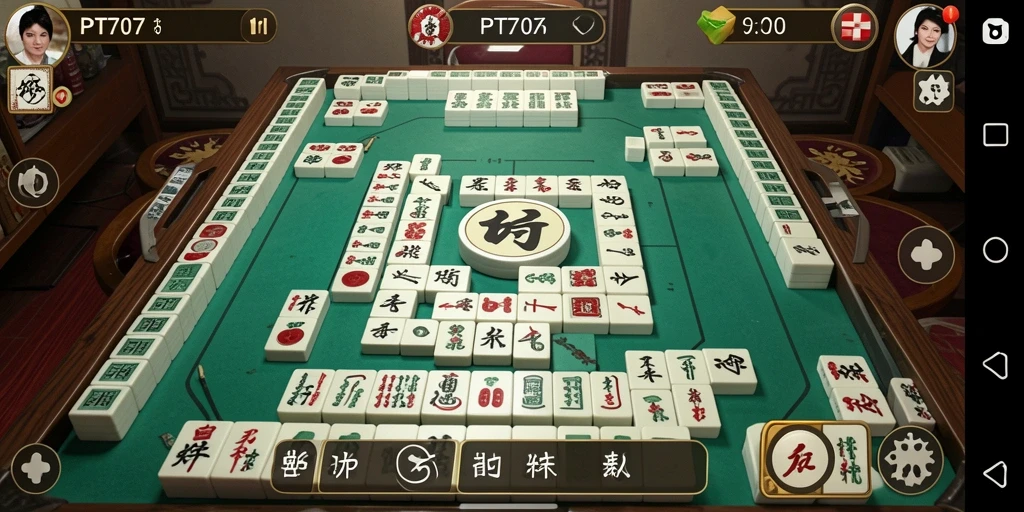 Screenshot gameplay PT707 menampilkan tantangan Mahjong yang menarik.