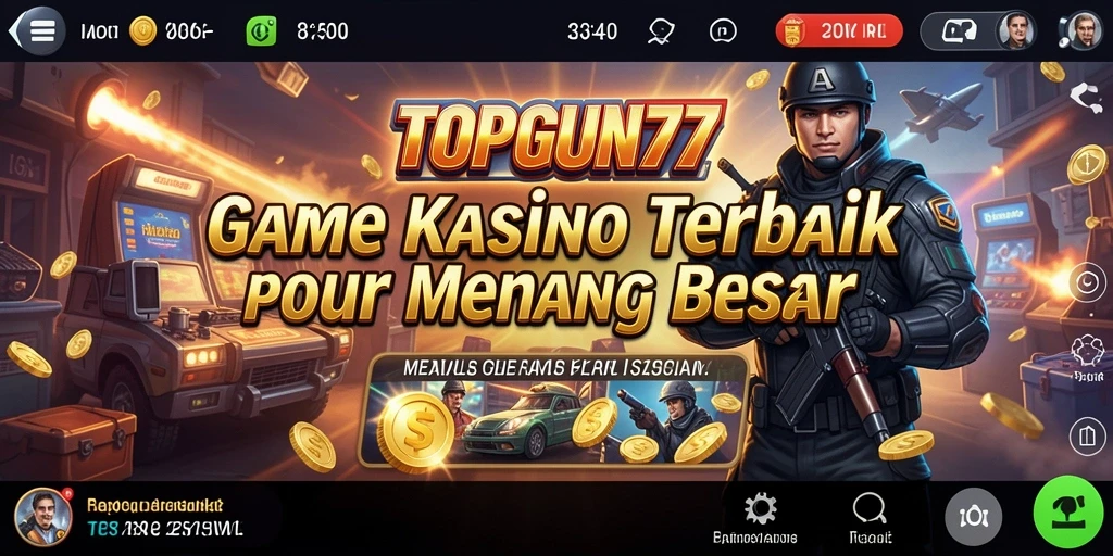 Screenshot permainan <strong>TOPGUN77</strong> menampilkan suasana kasino yang hidup dan menyenangkan.